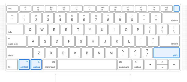 tieni premuto control+alt+shift