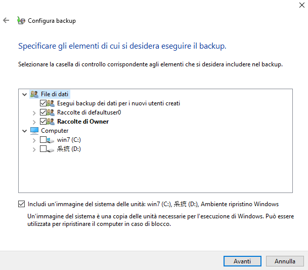 Selezionare i profili utente