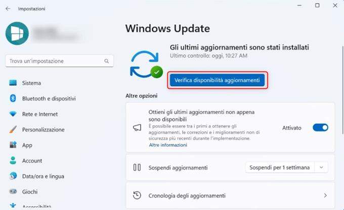 Aggiorna Windows 11