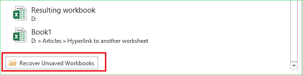 recuperare il file excel non salvato passaggio 2