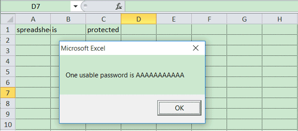 Elimina la protezione del file Excel dal codice VBA.