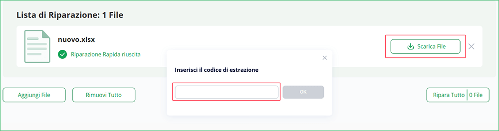 salvare file riparato