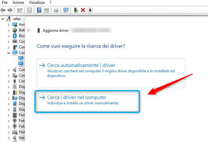Aggiorna il driver del controller 