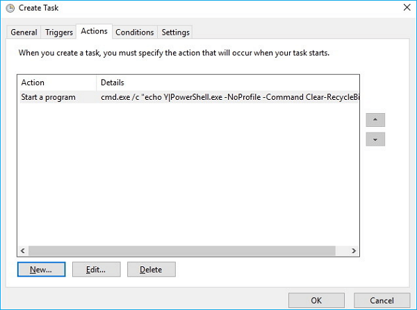 scheda azione aperta