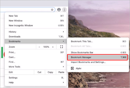 gestione preferiti chrome