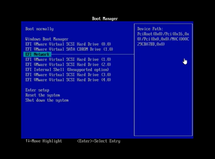avvia dal disco di installazione