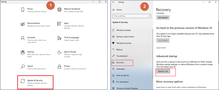 aprire il prompt dei comandi da Impostazioni