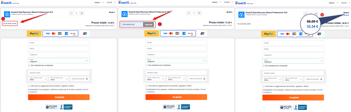 Inserisci il codice sconto e goditi lo sconto
