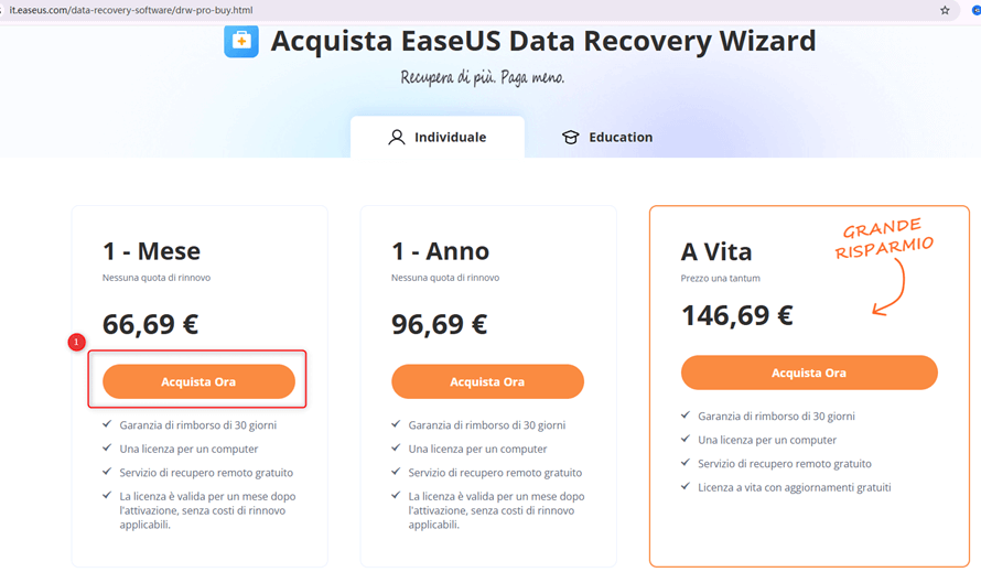 Visita la pagina ufficiale di acquisto