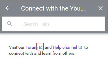 clliccare Forum per aprire la pagina di assistenza