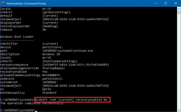 Disabilita la riparazione automatica