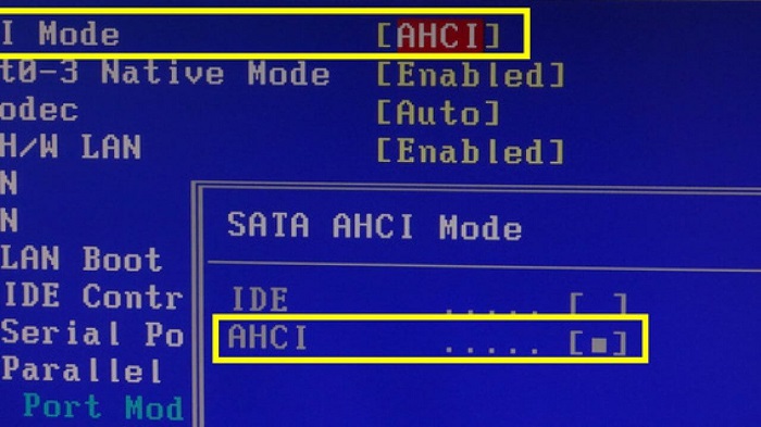 abilitare il modo AHCI in BIOS