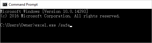 fix Excel not responding - safe mode