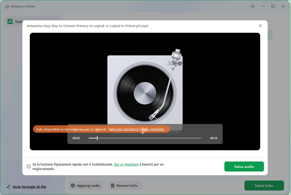 salvare i documenti riparati in Fixo