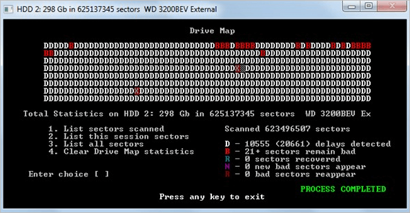 Interfaccia di software HDD Regenerator