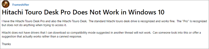 hitachi non funzionante o rilevato