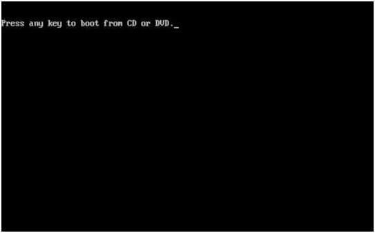riavvia dal DVD e premi un tasto qualsiasi
