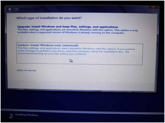 seleziona lo spazio non allocato