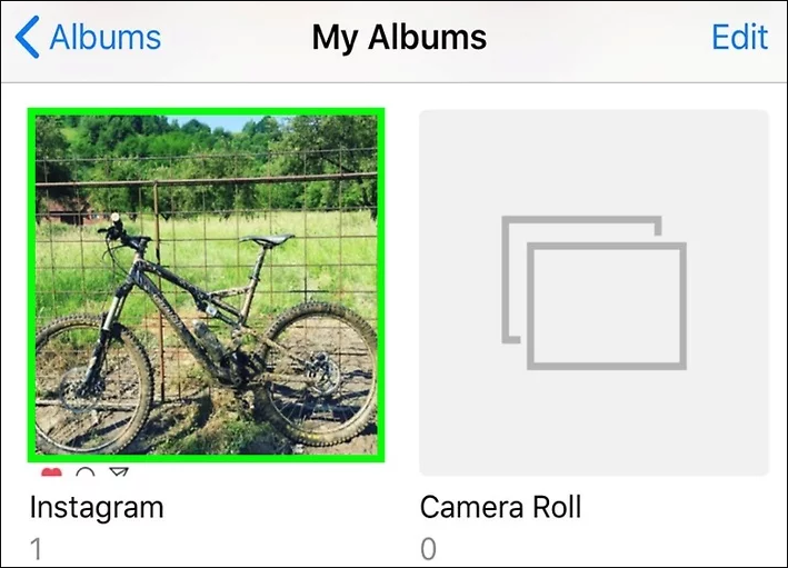 trova instagram nell'album iphone