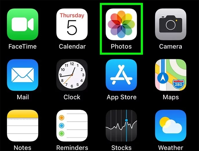 apri le foto su iphone