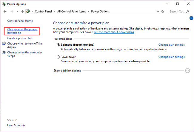 file scomparso - opzione di alimentazione 1