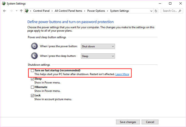 file scomparso - opzione di alimentazione 3
