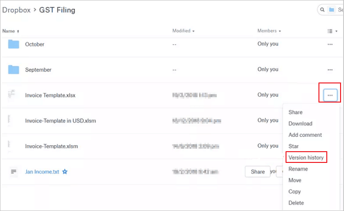 Recupera file Excel sovrascritti da DropBox - 2