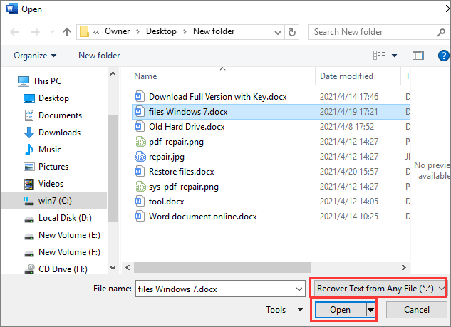 recuperare testo da file