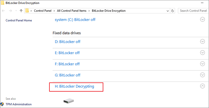 Rimuovere la protezione di BitLocker - 3