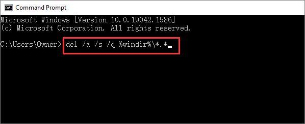 rimuovere il virus shortcut usando CMD