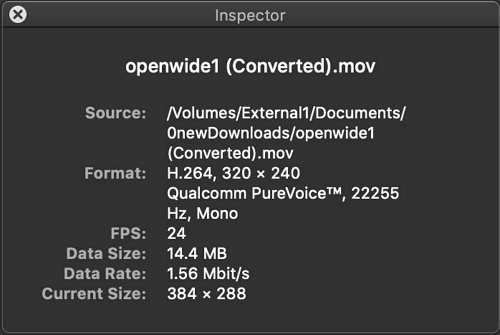 Controlla il file MOV