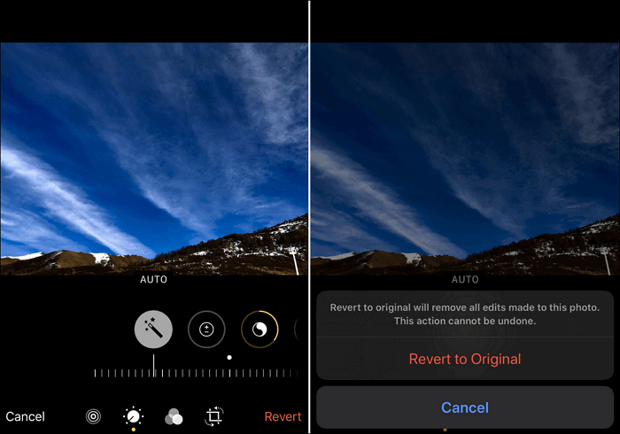 riportare una foto allo stato originale su iPhone