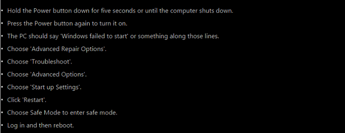 riavvia il pc in modalità provvisoria