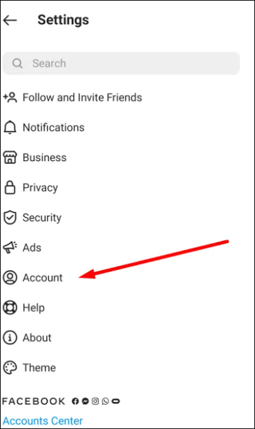 scegli l'account instagram