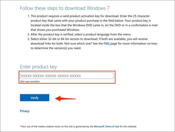 download iso di windows 7 passaggio 1