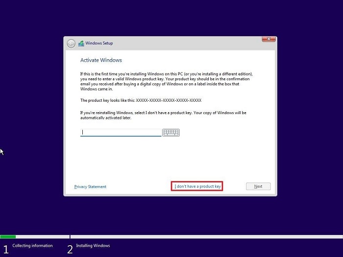 installazione pulita di Windows 11 passaggio 2