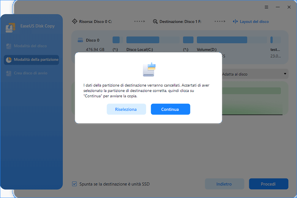 verifica il layout del disco