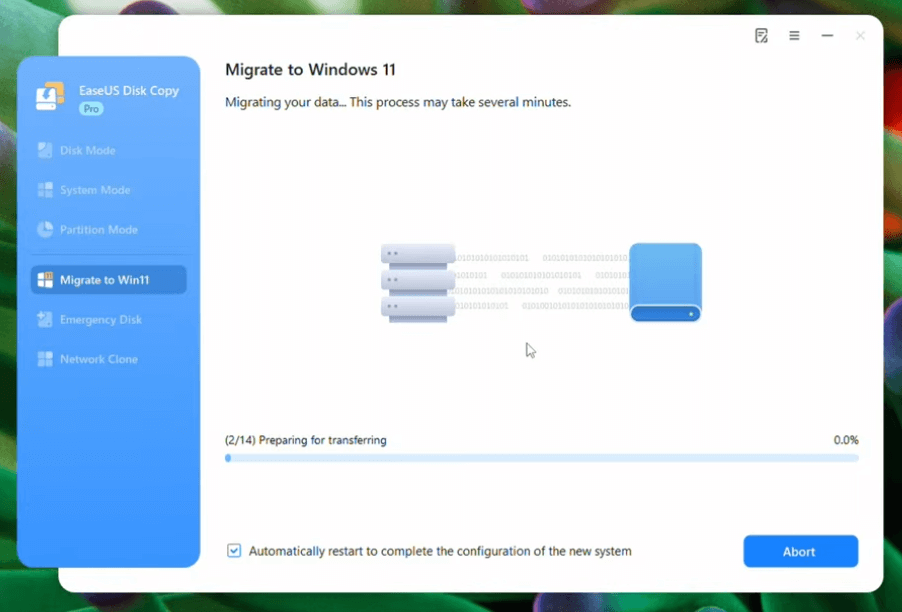 Avvia la migrazione del sistema a Windows 11