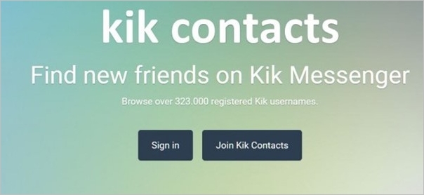 clicca su unisciti ai contatti kik