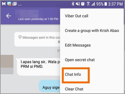 scegli le informazioni sulla chat su Android