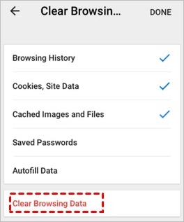 dati chiari su Chrome
