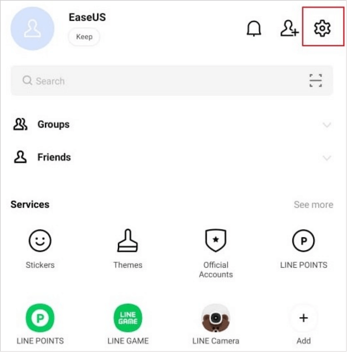 fare clic sull'icona a forma di ingranaggio