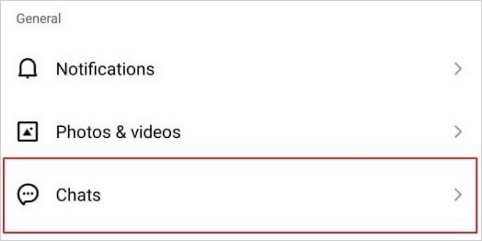 accedi all'opzione chat