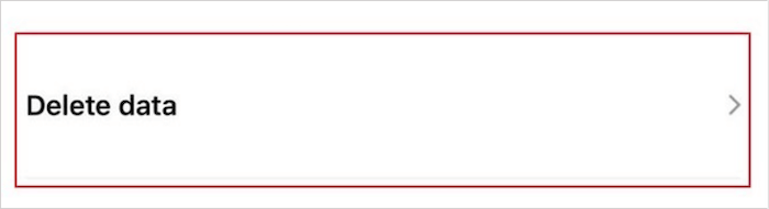 procedere con l'opzione di eliminazione dei dati