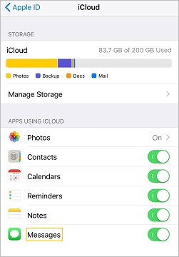 attiva la sincronizzazione dei messaggi