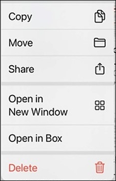 apre un menu di file