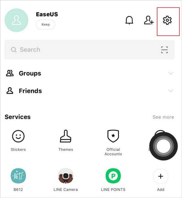 tocca l'icona a forma di ingranaggio