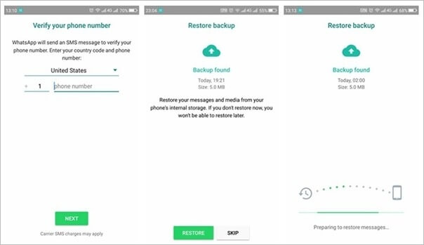 fare clic su ripristina