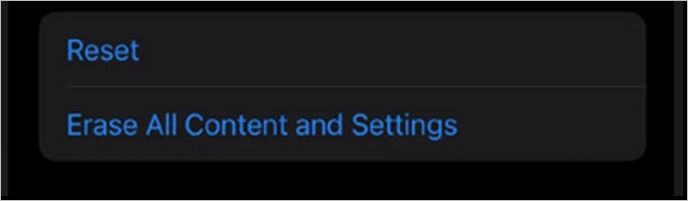 Ripristina o cancella tutti i contenuti e le impostazioni