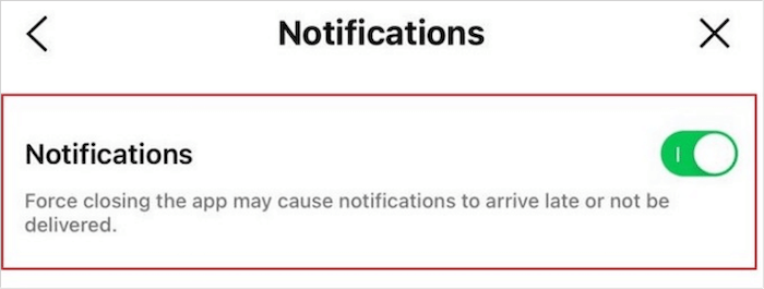 abilitare le notifiche di linea